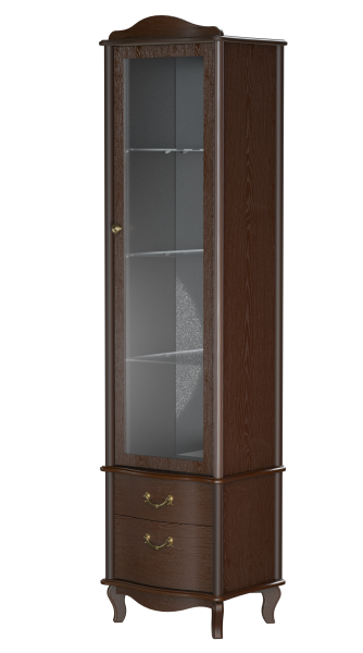 Шкаф витрина Джульетта 49,4х40,4х196,2 см (орех)